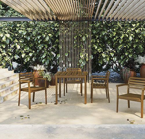 Contemporary table - PALMAR QUAD H77 - Fenabel- The heart of seating - wooden / wooden base / square