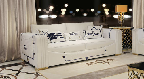 Contemporary sofa - Elegant - Formenti - fabric / leather / with armrests