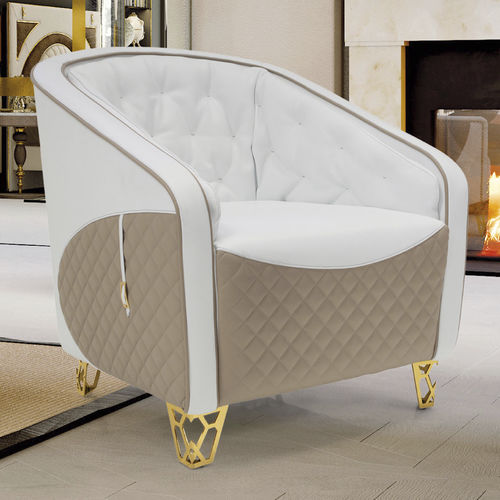Contemporary armchair - Hampton - Formenti - fabric / leather / multi-color