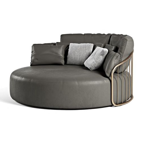 Round sofa - CHARLESTON  - Formitalia Group - contemporary / leather / gray