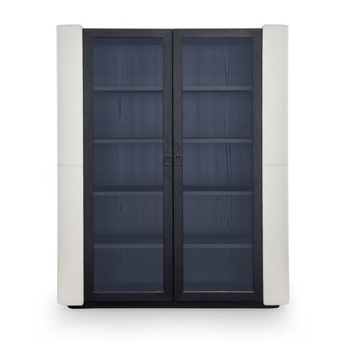 Free-standing bookcase - DOWNTOWN  - Formitalia Group - contemporary / wooden / leather