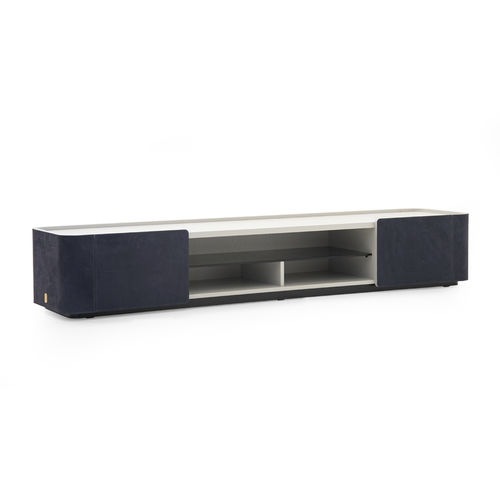Contemporary TV cabinet - DOWNTOWN  - Formitalia Group - lowboard / wood veneer / leather