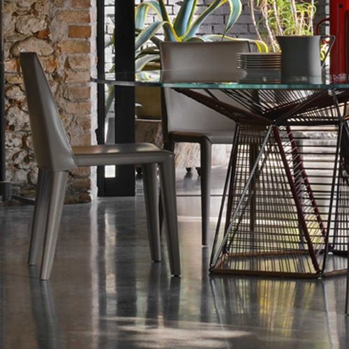 Contemporary chair - Dindi - Frag - indoor / leather / upholstered