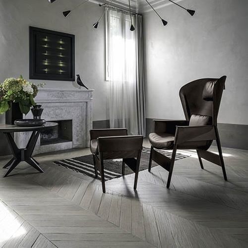 Contemporary armchair - HETA - Frag - leather / beech / with removable cushion