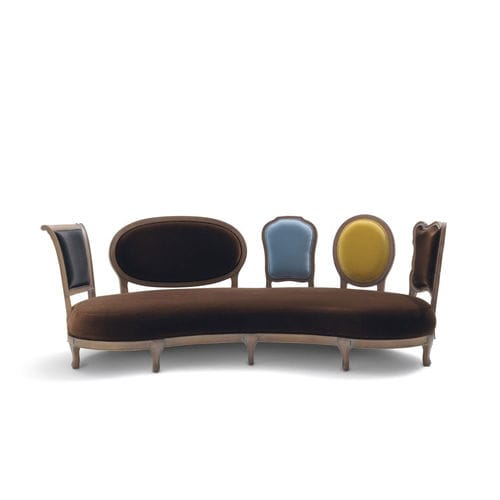 Classic upholstered bench - BACK TO BACK - 5306 - Fratelli Boffi - fabric / for hotel / with backrest
