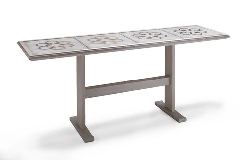 Contemporary high bar table - FOUR QUATREFOILS 6949 - Fratelli Boffi - wooden / wooden base / rectangular