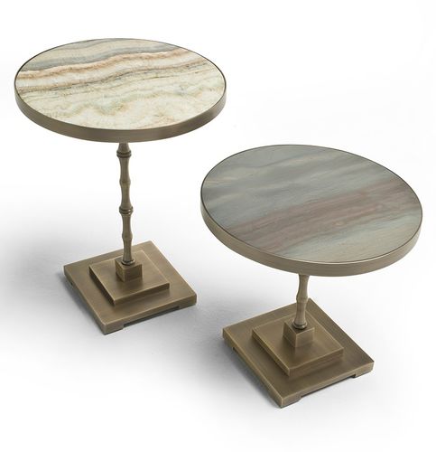 Classic pedestal table - MARMORA 6665/A - 6665/B - Fratelli Boffi - stone / metal base / round