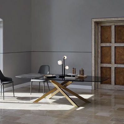 Contemporary table - T50 BOSTON - Friulsedie Sud by Dalmasson - metal / rectangular / anthracite