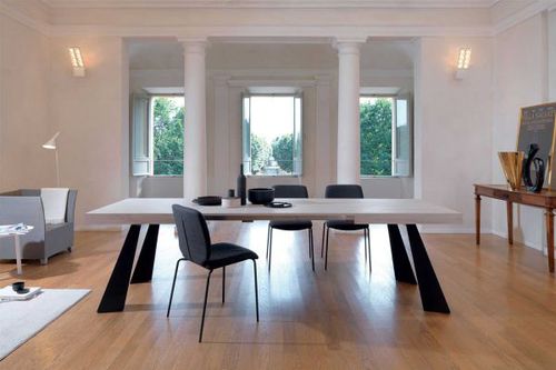 Contemporary table - T57 COLUMBUS - Friulsedie Sud by Dalmasson - metal / rectangular / white
