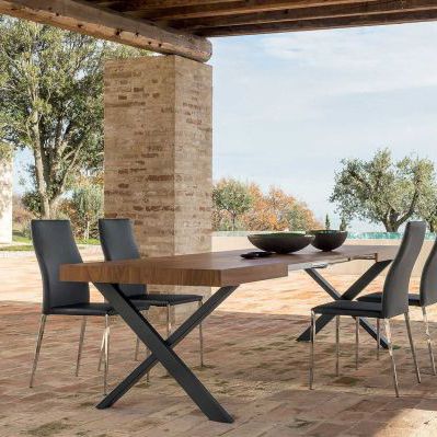 Contemporary table - T51 MENPHIS - Friulsedie Sud by Dalmasson - metal / metal base / rectangular