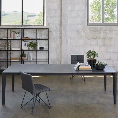 Contemporary table - T77 LEONARDO - Friulsedie Sud by Dalmasson - metal / stone / rectangular