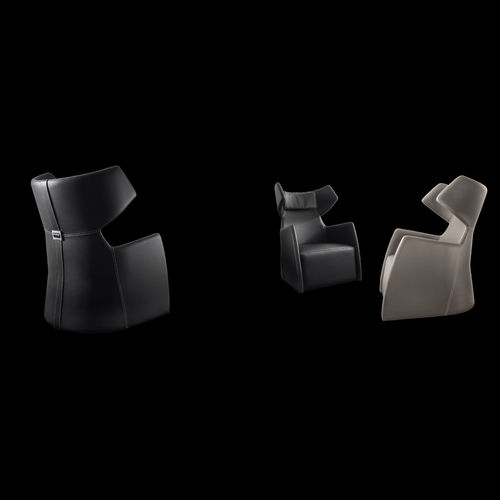 Contemporary armchair - SNOB - Gamma Arredamenti International - leather / wing / with headrest