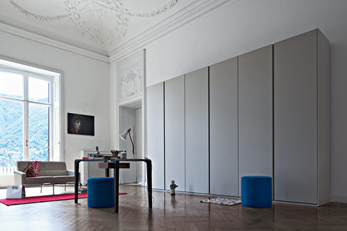 Contemporary wardrobe - GROOVE - Giellesse di Galli Luigi eAlessandro e C. - glossy lacquered wood / matte lacquered wood / glass