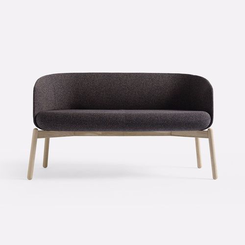 Contemporary sofa - LOW NEST - + HALLE - fabric / brown / black