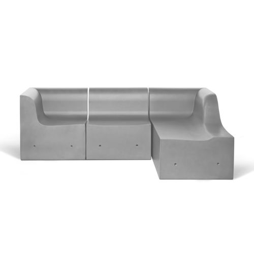 Modular sofa - SOFTCRETE  - Gufram - contemporary / outdoor / gray