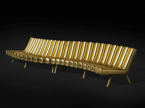 Modular sofa - JIMMY - Gufram - contemporary / leather / with removable cover