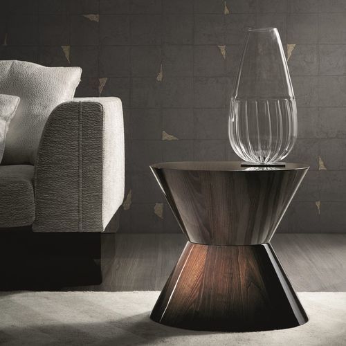 Contemporary side table - CAPITAL - Haute Couture by Costantini Pietro - wooden / wooden base / round
