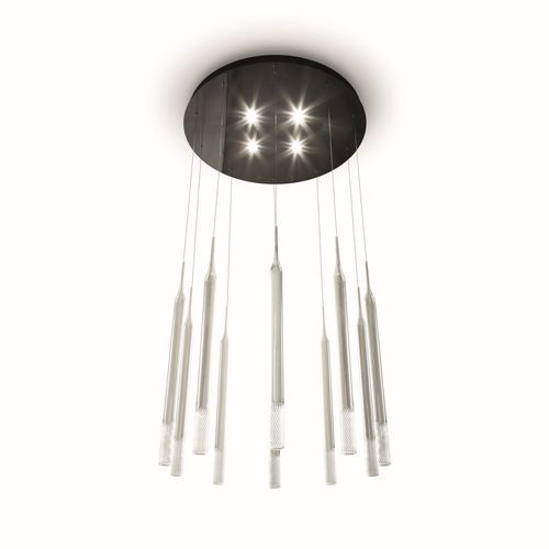 Contemporary chandelier - BELVEDERE - Haute Couture by Costantini Pietro - glass / steel / nickel