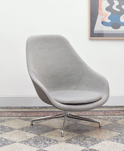 Contemporary lounge chair - AAL91 - Hay a/s - fabric / metal / cushion