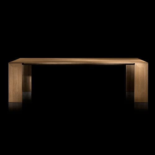 Contemporary table - LY - Henge - metal / stone / solid wood