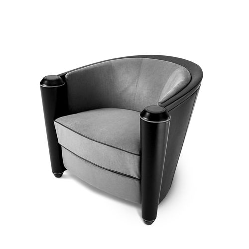 Art Deco armchair - MARNIE - i4 MARIANI - fabric / leather / wooden