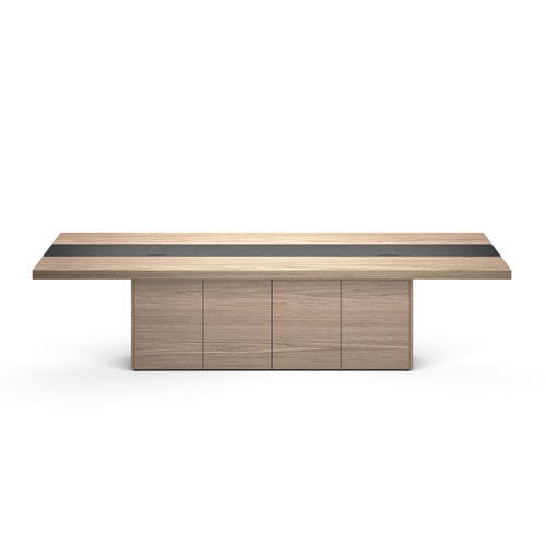 Contemporary boardroom table - KEFA - i4 MARIANI - wood veneer / leather / wooden base