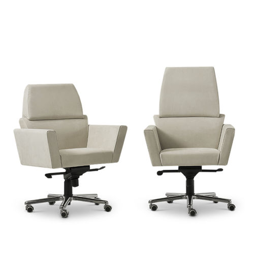 Contemporary office armchair - ARES - i4 MARIANI - leather / metal / reclining