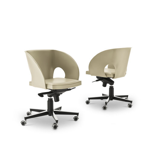 Leather office chair - VOILE - i4 MARIANI - contemporary / indoor / aluminum base