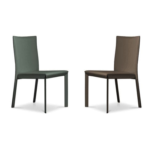 Contemporary chair - MARLENE - i4 MARIANI - indoor / split leather / full-grain cowhide