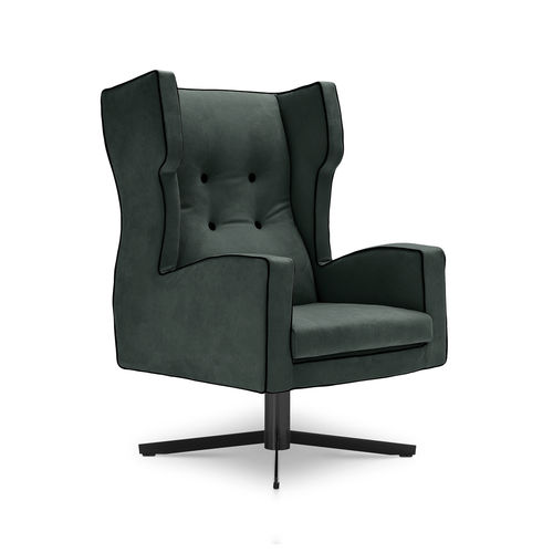 Contemporary armchair - CASSANDRA - i4 MARIANI - fabric / leather / steel