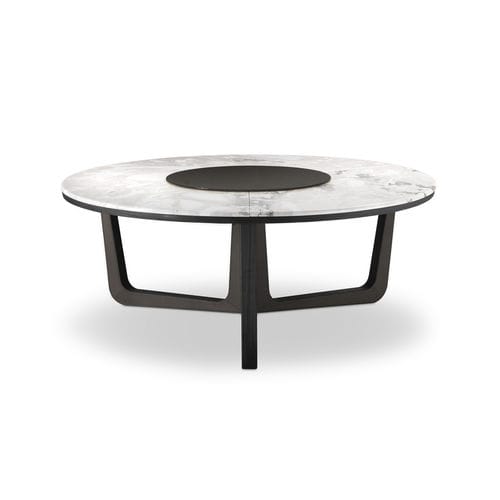 Contemporary dining table - ASCOT - i4 MARIANI - wood veneer / glass / marble
