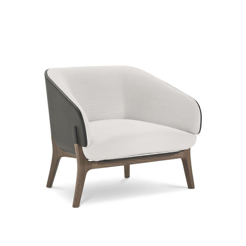 Contemporary armchair - SAVILE ROW - i4 MARIANI - fabric / leather / wooden