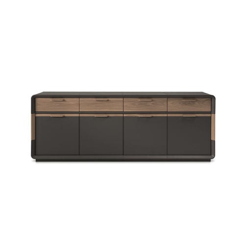 Contemporary sideboard - HERMAN - i4 MARIANI - wood veneer / leather / with drawers