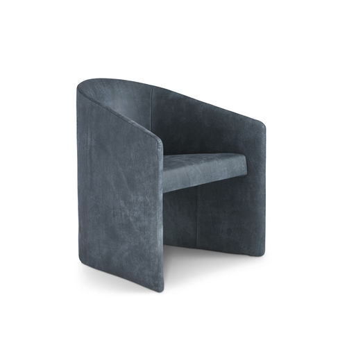 Contemporary armchair - MANTA - i4 MARIANI - fabric / leather / steel
