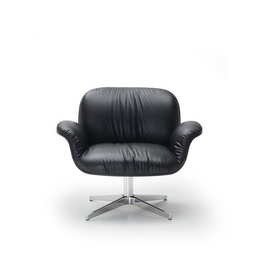 Modern armchair - BRUMA - i4 MARIANI - leather / foam / fabric