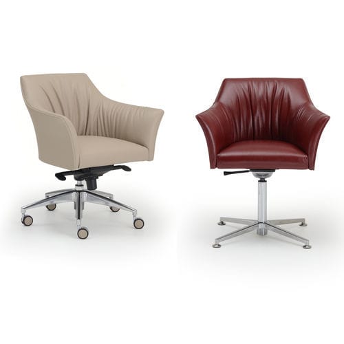 Modern armchair - SELLA - i4 MARIANI - leather / synthetic leather / animal skin