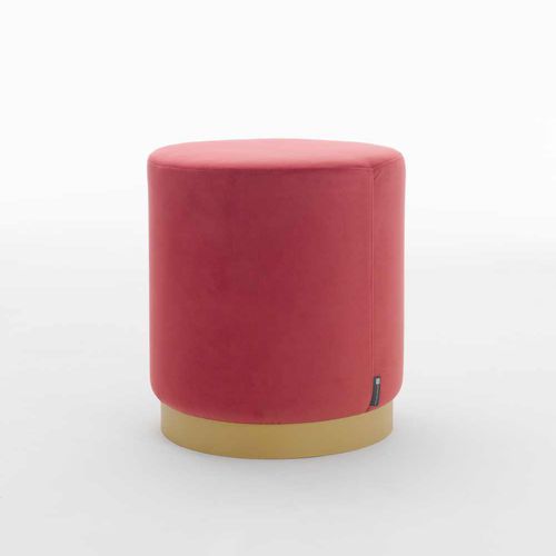 Contemporary pouf - ROLL - I.T.F. DESIGN SRL - velvet / synthetic leather / round