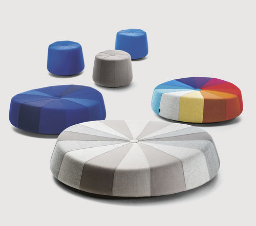Contemporary pouf - WINDMILL - La Cividina - fabric / wooden / round