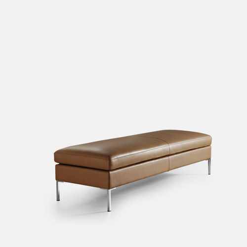 Contemporary pouf - ANYTIME - La Cividina - fabric / leather / metal