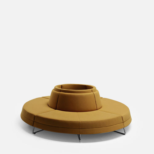 Modular upholstered bench - SUSHI - La Cividina - contemporary / fabric / leather