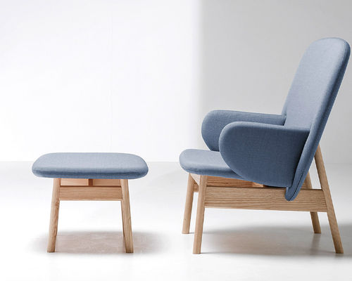 Contemporary footrest - Ala - La Cividina - fabric / ash / by Sebastian Herkner