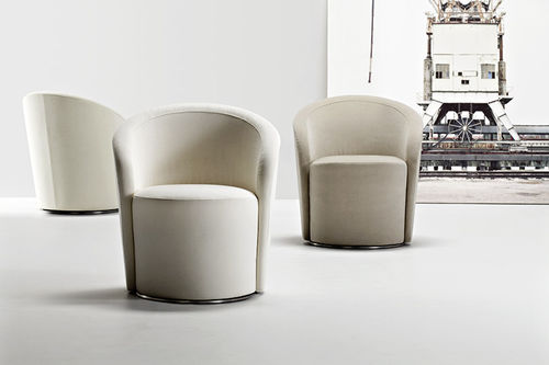 Contemporary armchair - SPEAK EASY - La Cividina - leather / fabric ...