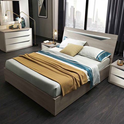 Double bed - GRACE2 - M.C.S. - contemporary / wooden