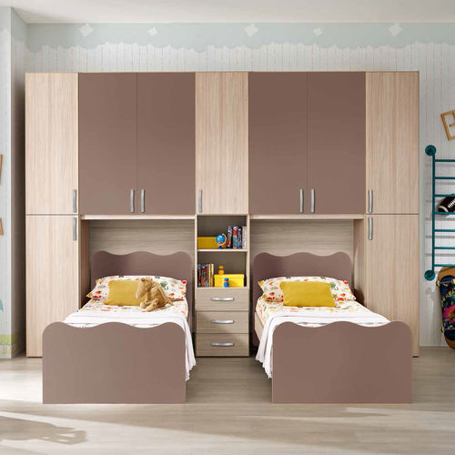 Gray children's bedroom furniture set - 18/01 - M.C.S. - brown / lacquered wood / elm