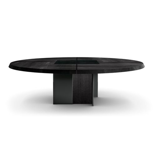 black boardroom table