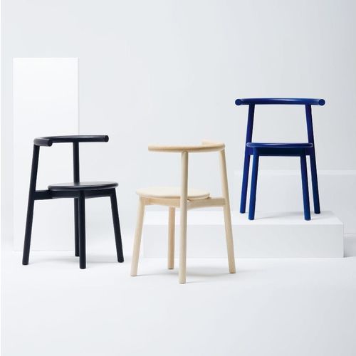 Contemporary chair - SOLO - Mattiazzi - indoor / leather / oak
