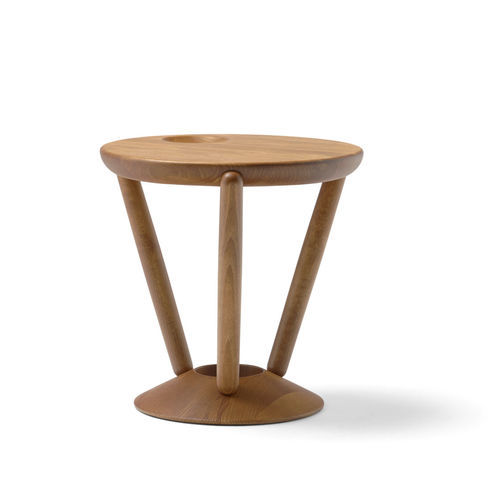 Contemporary side table - PIPAIO - Mattiazzi - beech / wooden base / round