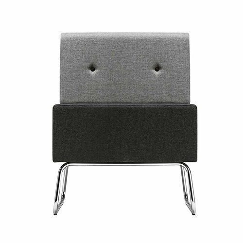 Contemporary fireside chair - ABACO+ 812 - et al. - fabric / steel / gray