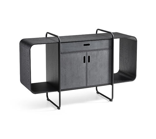 Contemporary sideboard - APELLE - MIDJ - wooden / lacquered metal / leather