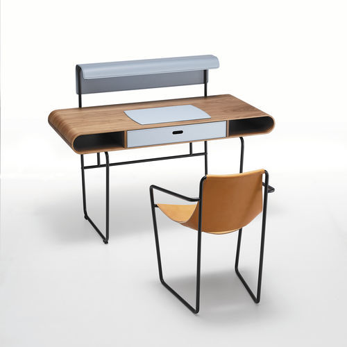 Contemporary desk - APELLE  - MIDJ - wooden / steel / with storage compartment